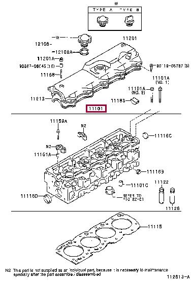 1110154150 Toyota Cylinderhead (exch)