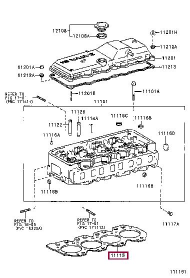 1111558141 Toyota Cylinder head gasket