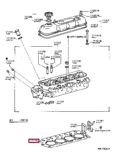 Toyota 11115-73030 Gasket, cylinder head 1111573030