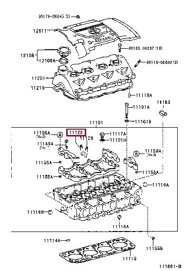 Toyota 11122-27010 Valve guide 1112227010