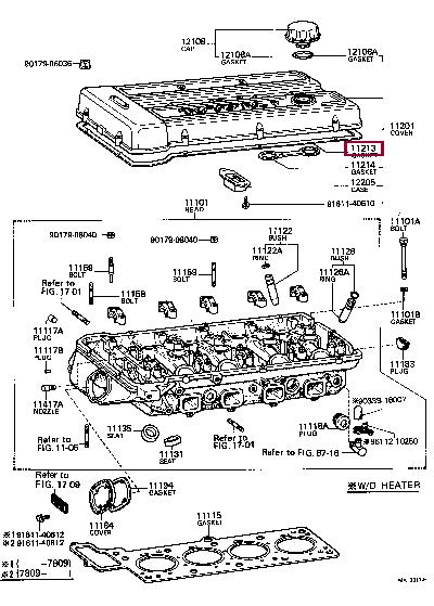 Valve gasket Toyota Celica: 1121388230 Toyota Rocker cover gasket