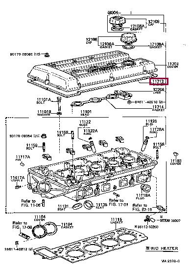 Rocker cover seal Toyota Celica: 1121388260 Toyota Rocker cover gasket