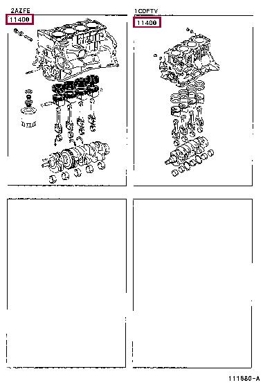 1140027120 Toyota BLOCK ASSY, SHORT