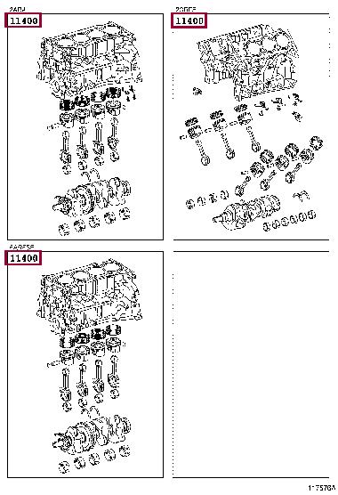 1140036070 Toyota Block assy-cylinder