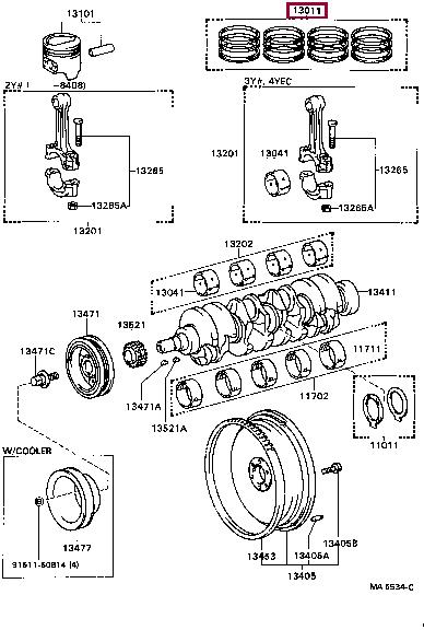 Toyota 13011-73020 Piston ring 1301173020