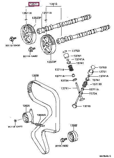 Toyota 13501-79015 Camshaft 1350179015