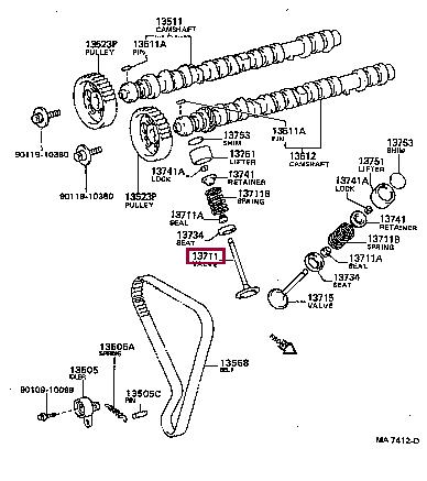 Toyota 13711-16010 Intake valve 1371116010