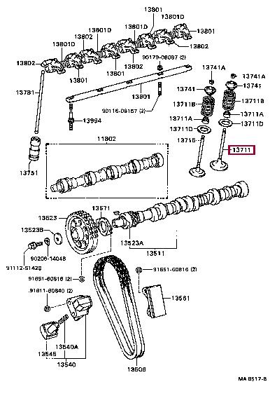 Toyota 13711-71010 Intake valve 1371171010