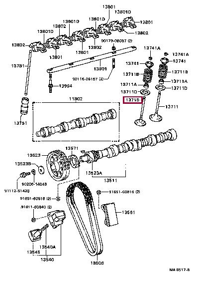 Toyota 13715-71010 Exhaust valve 1371571010