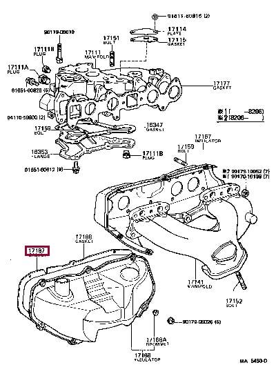 Exhaust manifold gasket Toyota Celica: 1718738020 Toyota Exhaust manifold gasket