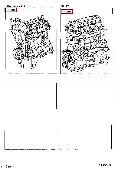 190000J040 Toyota Block assy-cylinder