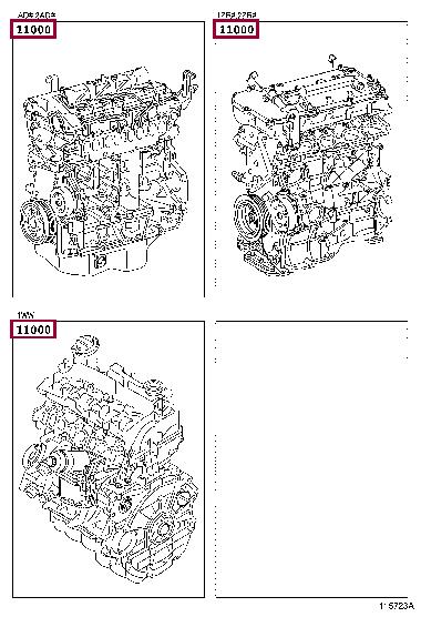 190000R141 Toyota Engine assembly
