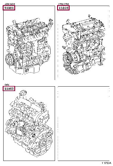 Toyota 19000-WA010 Block assy-cylinder 19000WA010