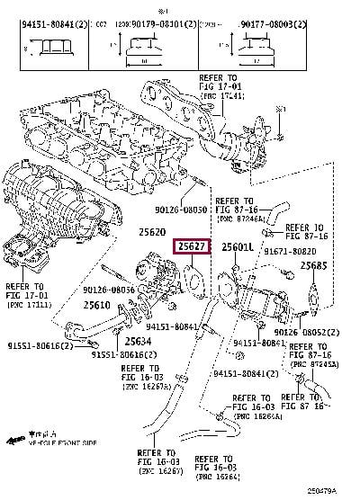 2562737010 Toyota Exhaust Gas Recirculation Valve Gasket