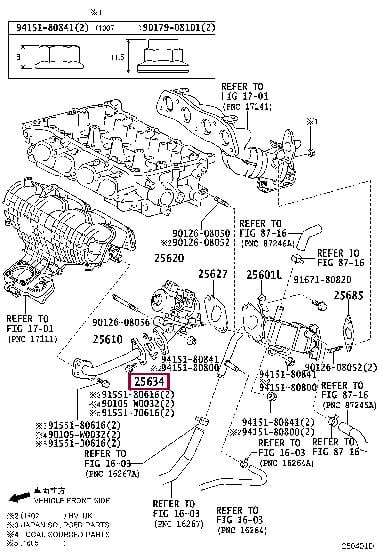 2563437030 Toyota Exhaust Gas Recirculation Valve Gasket