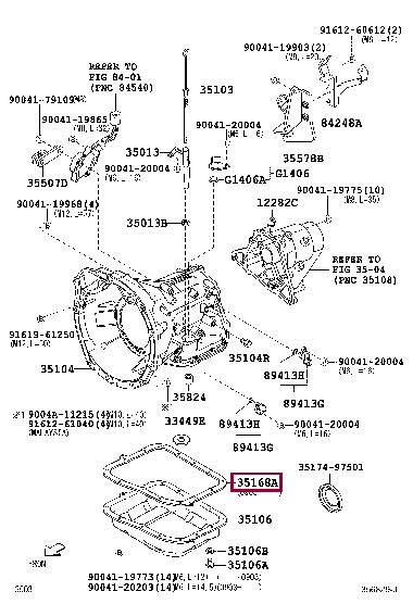 35168B1020 Toyota Automatic transmission oil pan gasket