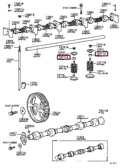 Valve guide seals Toyota Land Cruiser: 9091302028 Toyota Seal, valve stem