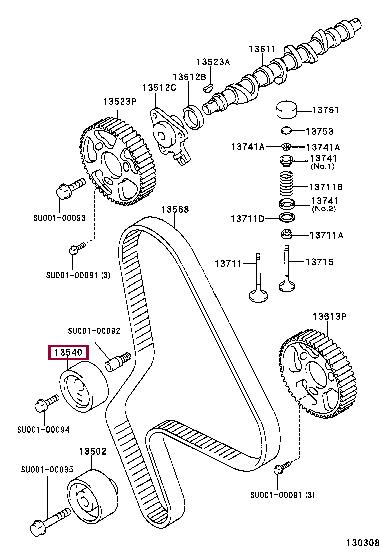 Toyota SU001-00088 Tensioner pulley, timing belt SU00100088