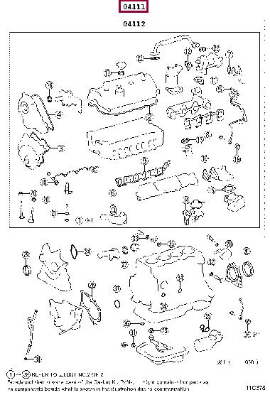 0411127150 Toyota Full Gasket Set, engine