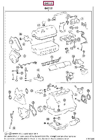 0411127160 Toyota Full Gasket Set, engine