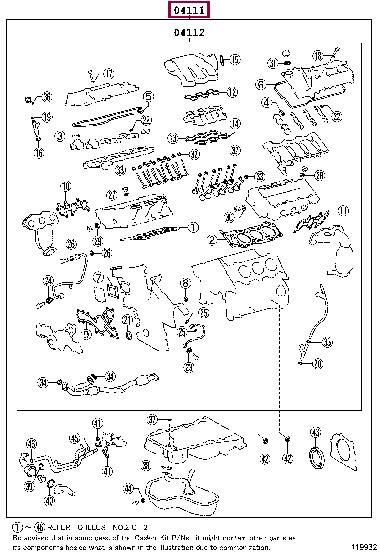 Toyota 04111-31445 Full Gasket Set, engine 0411131445