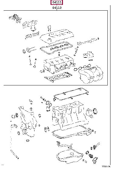 Toyota 04111-75980 Full Gasket Set, engine 0411175980