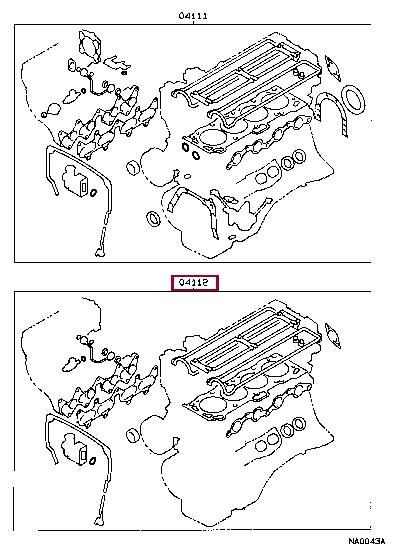 0411216025 Toyota Gasket Set, cylinder head
