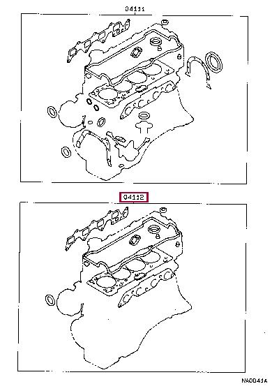 Toyota 04112-16131 Gasket Set, cylinder head 0411216131