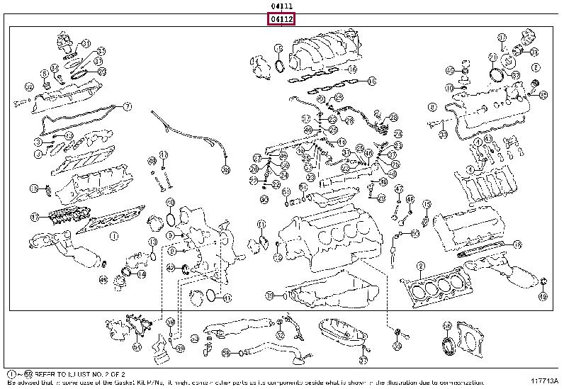 Toyota 0411238103 Full Gasket Set, engine 0411238103