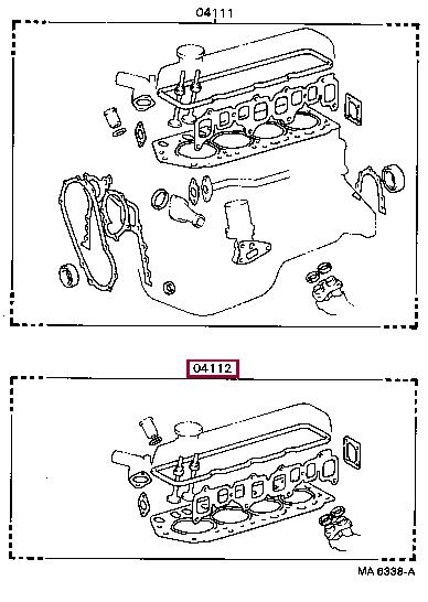 Top gasket Toyota Liteace: 0411273043 Toyota Gasket Set, cylinder head