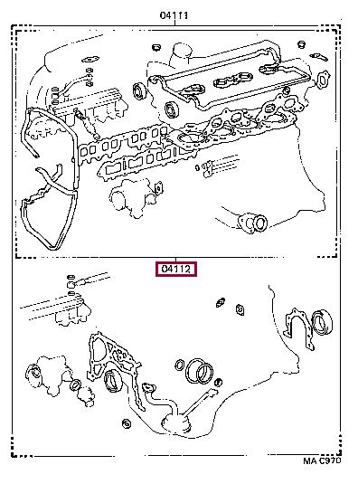 Cylinder head seal Toyota Celica: 0411274170 Toyota Gasket Set, cylinder head