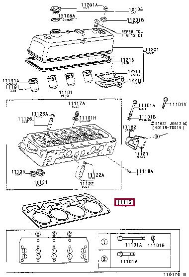 Engine head gasket Toyota: 1111513060 Toyota Cylinder head gasket