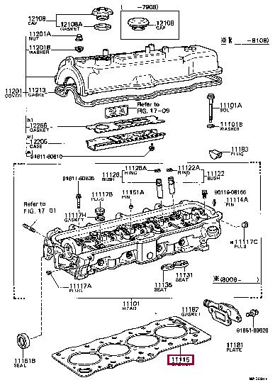 Top gasket Toyota Tercel: 1111514031 Toyota Cylinder head gasket