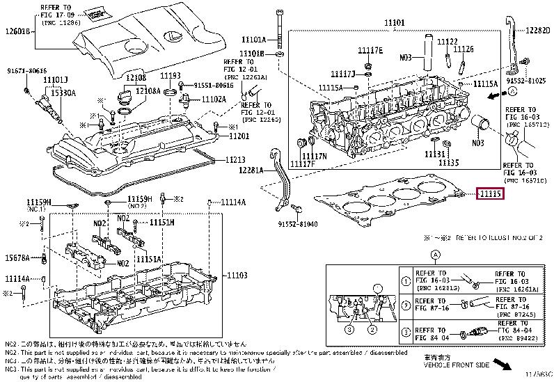 Toyota 11115-36041 Gasket, cylinder head 1111536041