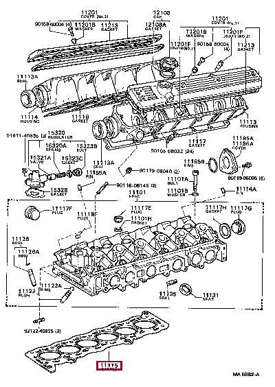 Top gasket Toyota Cresta: 1111543030 Toyota Cylinder head gasket