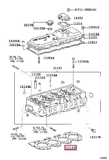 Engine head gasket Toyota: 1111558170 Toyota Cylinder head gasket