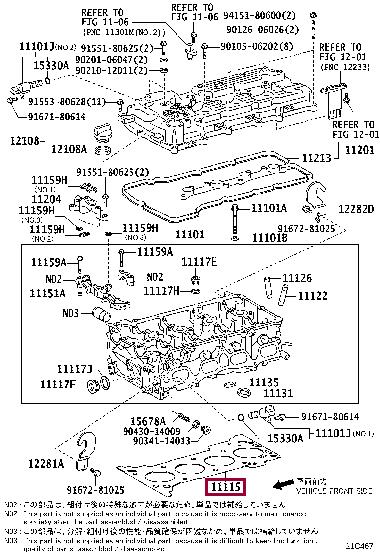Cylinder head gasket Toyota 11115-75090