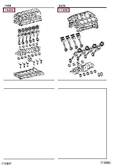 1140050170 Toyota Cylinder block assembly