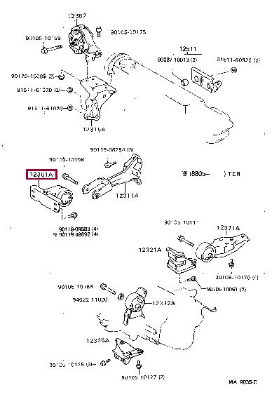 Toyota 12361-11130 Engine mount 1236111130