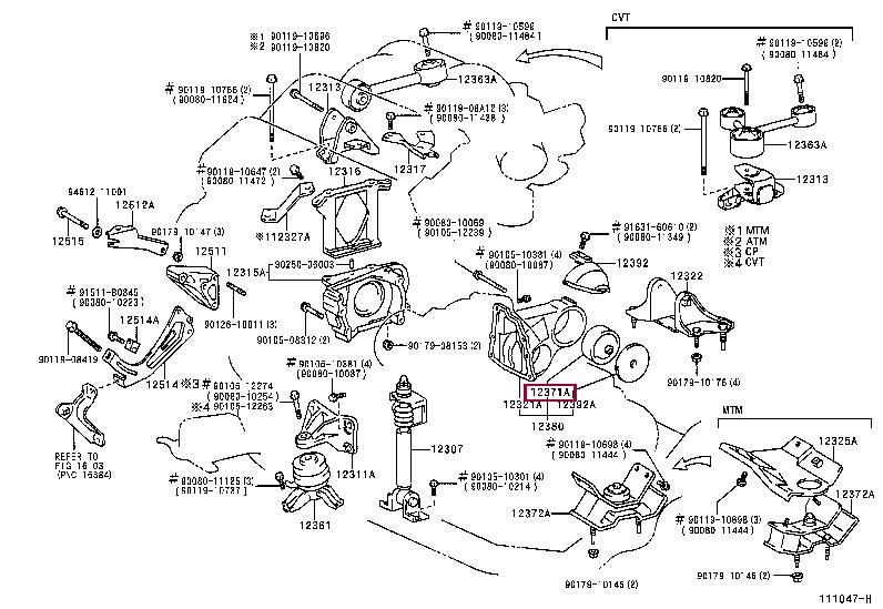 Toyota 12371-20090 Engine mount 1237120090