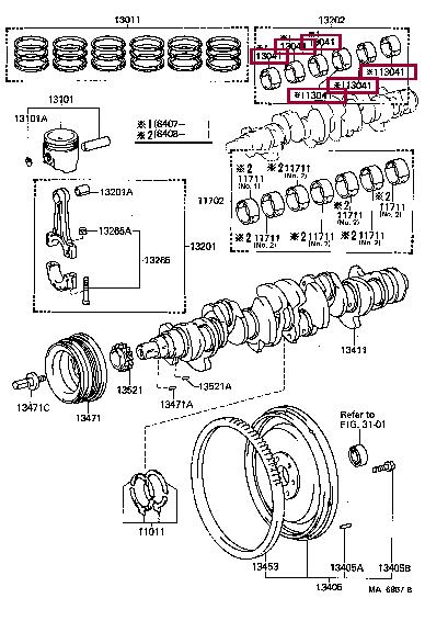 130414201005 Toyota Connecting rod bearing