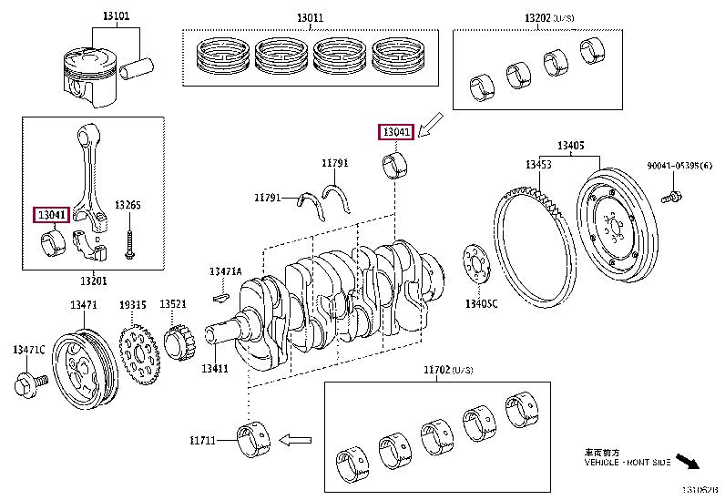 13041B1021 Toyota Connecting rod bearing