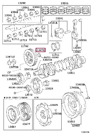 1340817040 Toyota Pulley crankshaft