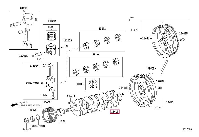 13411E0071 Toyota Crankshaft