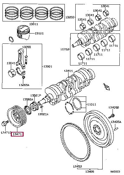 1347015070 Toyota Pulley crankshaft