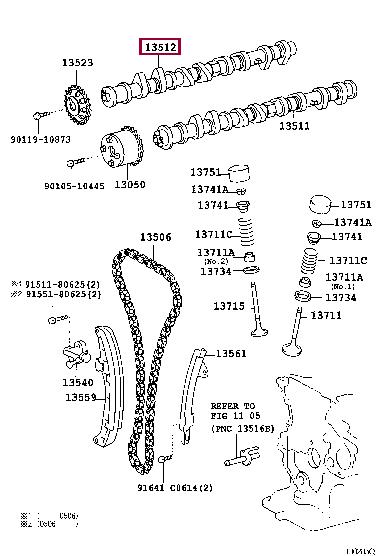 Toyota 13502-21021 Camshaft 1350221021