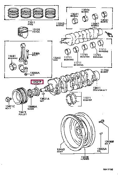 1352116010 Toyota Crankshaft pulley