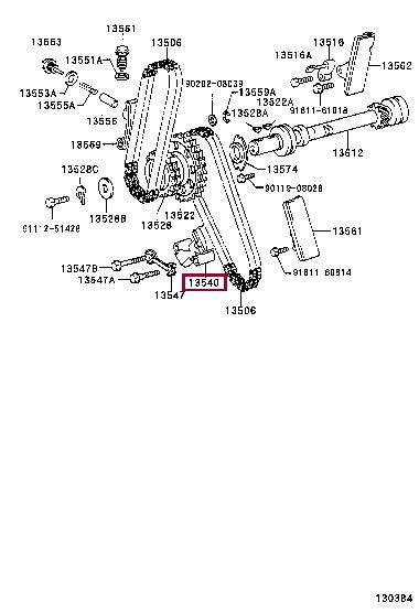 1354033014 Toyota Timing belt tensioner pulley