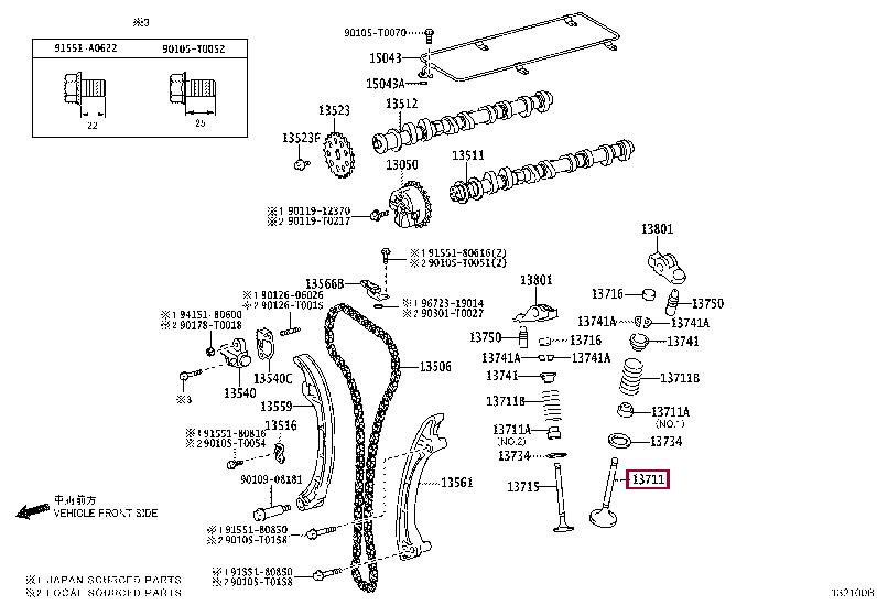 137110C010 Toyota Intake valve