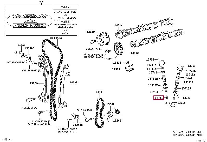 137110H010 Toyota Intake valve